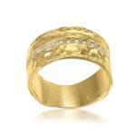 14K Gold Plated Vintage Design Half Eternity Ring