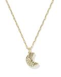 Kendra Scott Moon Pendant Necklace in Gold and White