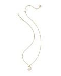 Kendra Scott Moon Pendant Necklace in Gold and White