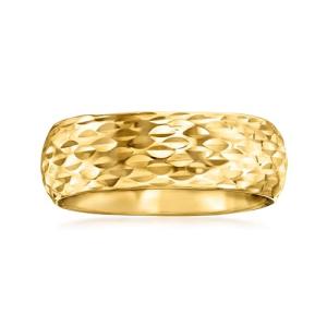 14kt Yellow Gold Sparkle Pattern Ring, Size 8