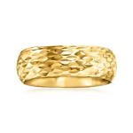 14kt Yellow Gold Sparkle Pattern Ring, Size 8