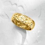 14kt Yellow Gold Sparkle Pattern Ring, Size 8