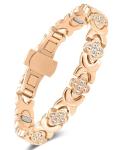 Rose Gold Copper Magnetic Bracelet with Zirconia