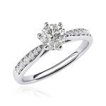 14k White Gold 1.0 CT Simulated Diamond Ring