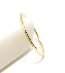 Delicate 14k Hammered Gold Stacking Ring 1mm
