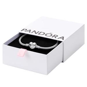 PANDORA Heart Clasp Snake Chain Bracelet, 7.9