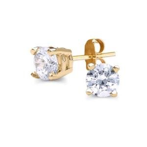 Lab Grown Diamond Stud Earrings in Yellow Gold