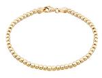 Miabella 18Kt Gold Plated Silver Cube Bead Bracelet