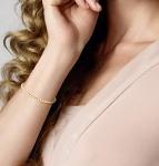 Miabella 18Kt Gold Plated Silver Cube Bead Bracelet