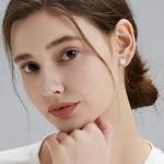 Princess Cut Moissanite Stud Earrings in Silver