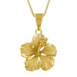 Sterling Silver Hibiscus Pendant Necklace, Made in Italy