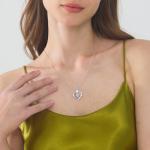 Rose Heart Moissanite Necklace in Sterling Silver