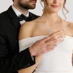 Rose Heart Moissanite Necklace in Sterling Silver