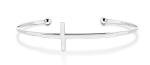 Italian Adjustable Sideways Cross Cuff Bracelet