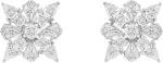 Sterling Silver Diamond Cluster Stud Earrings for Women