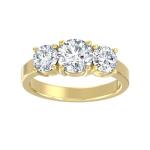 14K Yellow Gold Three-Stone Diamond Engagement Ring