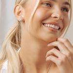 Sterling Silver Diamond Cluster Stud Earrings for Women