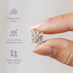 Sterling Silver Diamond Cluster Stud Earrings for Women