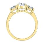 14K Yellow Gold Three-Stone Diamond Engagement Ring