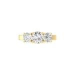 14K Yellow Gold Three-Stone Diamond Engagement Ring