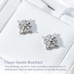 Sterling Silver Diamond Cluster Stud Earrings for Women