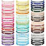 96 Pcs Colorful Beaded Friendship Bracelets Set