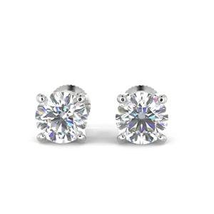 1/2ct White Gold Diamond Stud Earrings with Screw Back