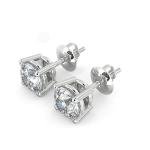 1/2ct White Gold Diamond Stud Earrings with Screw Back