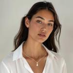 Dainty 14K Gold Plated Opal Teardrop Necklace