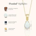 Dainty 14K Gold Plated Opal Teardrop Necklace