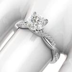 Petite Twisted Vine 14k White Gold Engagement Ring