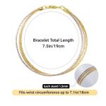 Tri-Color 925 Silver Stackable Bracelet for Women