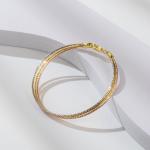 Tri-Color 925 Silver Stackable Bracelet for Women