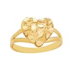 10k Gold Heart Nugget Ring