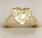 10k Gold Heart Nugget Ring