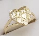 10k Gold Heart Nugget Ring