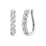 Lab Diamond Sterling Silver Twist Hoop Earrings