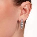 Lab Diamond Sterling Silver Twist Hoop Earrings
