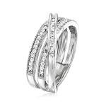 Diamond Crisscross Ring in Sterling Silver, Size 7