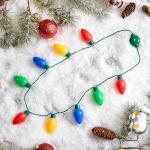 Christmas LED Light Up Bulb Necklace Set