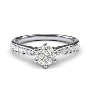10K White Gold 1.0 CT Simulated Diamond Ring
