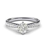 10K White Gold 1.0 CT Simulated Diamond Ring