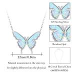 Dainty Opal Butterfly Necklace in Sterling Silver
