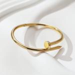 18K Gold Nail Open Cuff Bracelet for Her