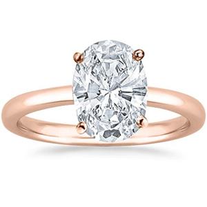 Oval Cut Lab Grown Diamond Engagement Ring in Rose Gold