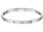 Kate Spade Silver Stone Hinged Bangle Bracelet