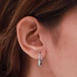 Twisted Diamond Hoop Earrings in 14K White Gold