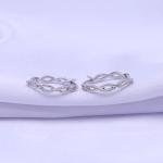 Twisted Diamond Hoop Earrings in 14K White Gold