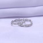 Twisted Diamond Hoop Earrings in 14K White Gold