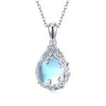 Teardrop Moonstone Necklace in Sterling Silver